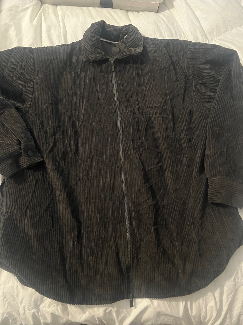 Essentials Green Corduroy Zip Jacket size Small